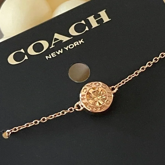 COACH Open Circle Slider Bracelet In Rose Gold - Picture 12 of 16